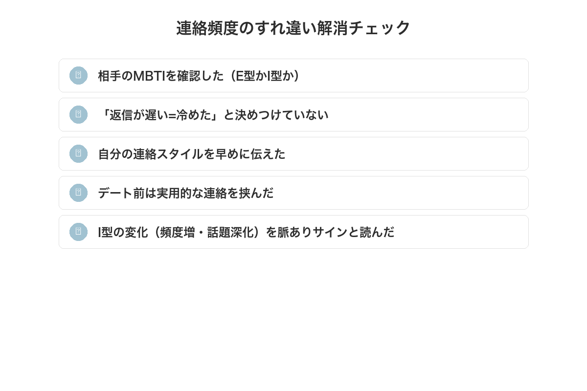 連絡頻度のすれ違い解消チェック