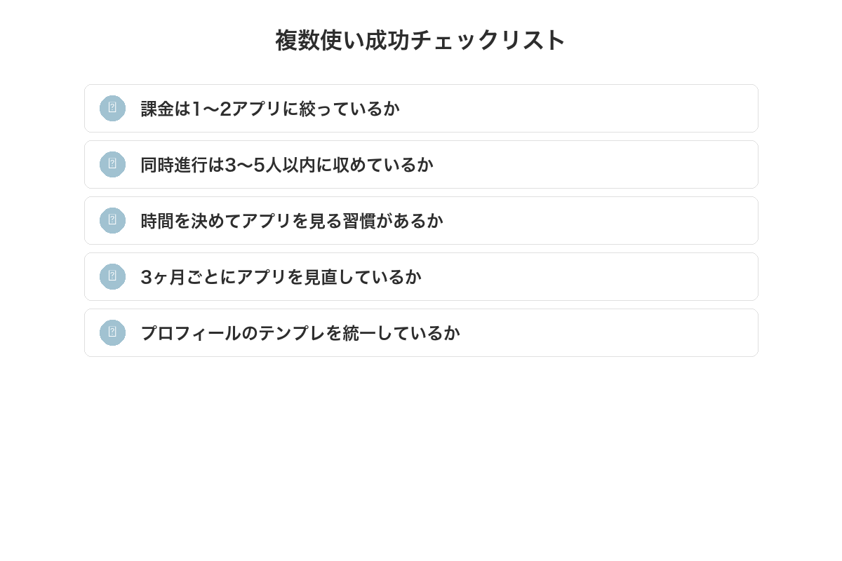 複数アプリ並行使いの成功チェックリスト
